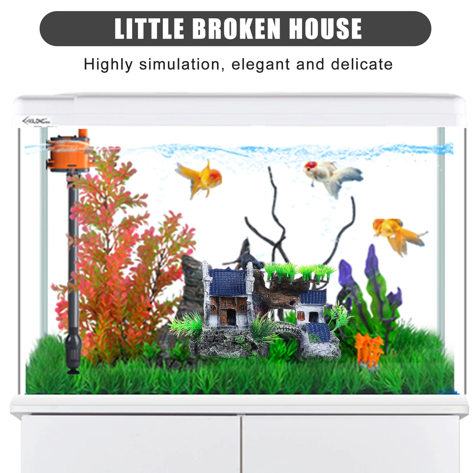 

Aquarium Fish Tank Resin Country Decoration Unique Eyecatching Ornament Safe Durable Enhance Aquarium Garden Landscape
