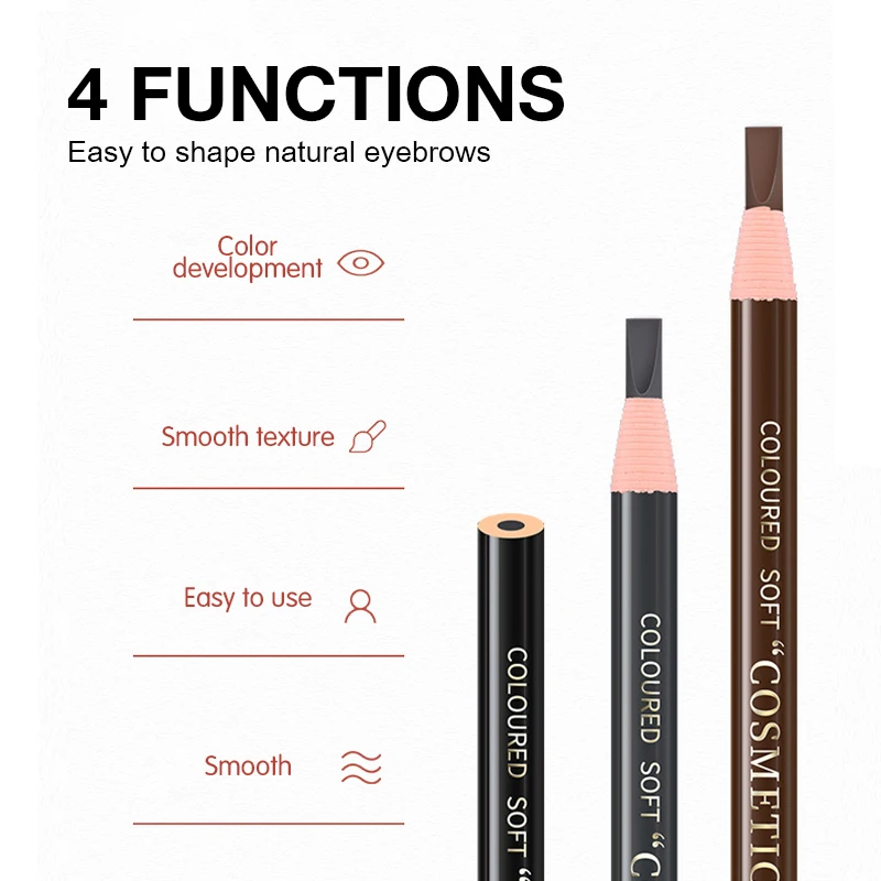 12pcs/set Eyebrow Pencil Makeup Eyebrow Enhancers Cosmetic Tool Art Waterproof Stereo Types Eye Brow Pen Beauty Make up Set