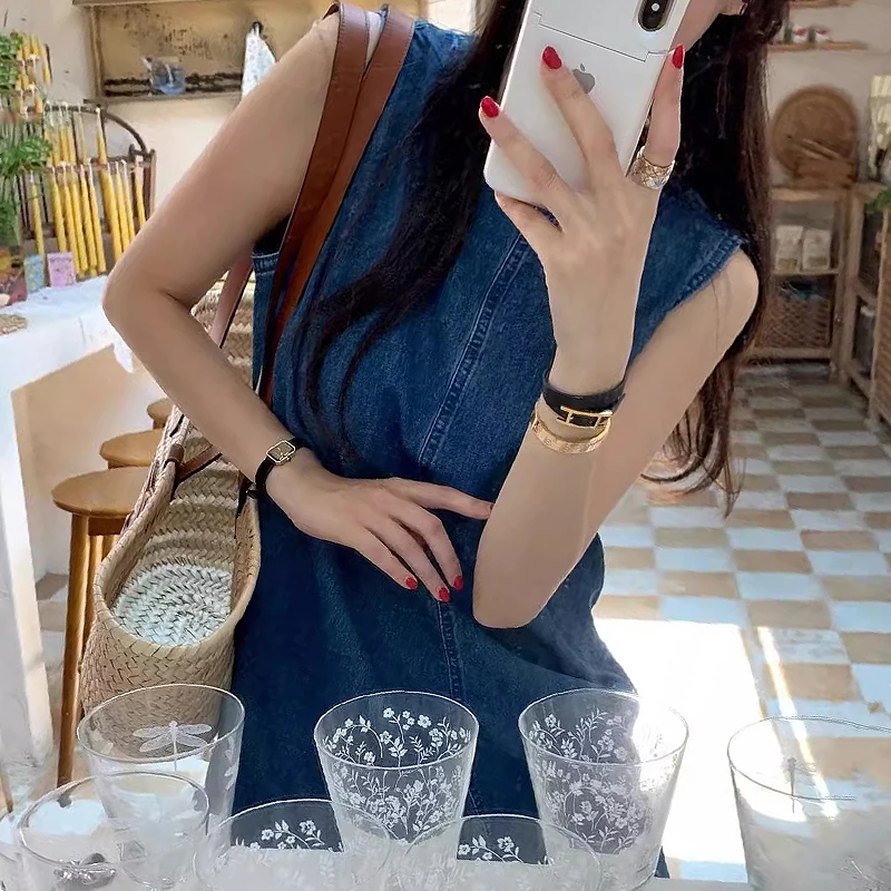 Vestido informal de verano de Color puro para mujer, ropa de trabajo sin mangas, estilo sin espalda, cintura suelta, Falda co...