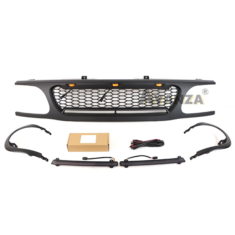 Auto Parts Front Grille With Light Bars Fits For Ford Explorer 1995-2001 Racing Grill Accessories