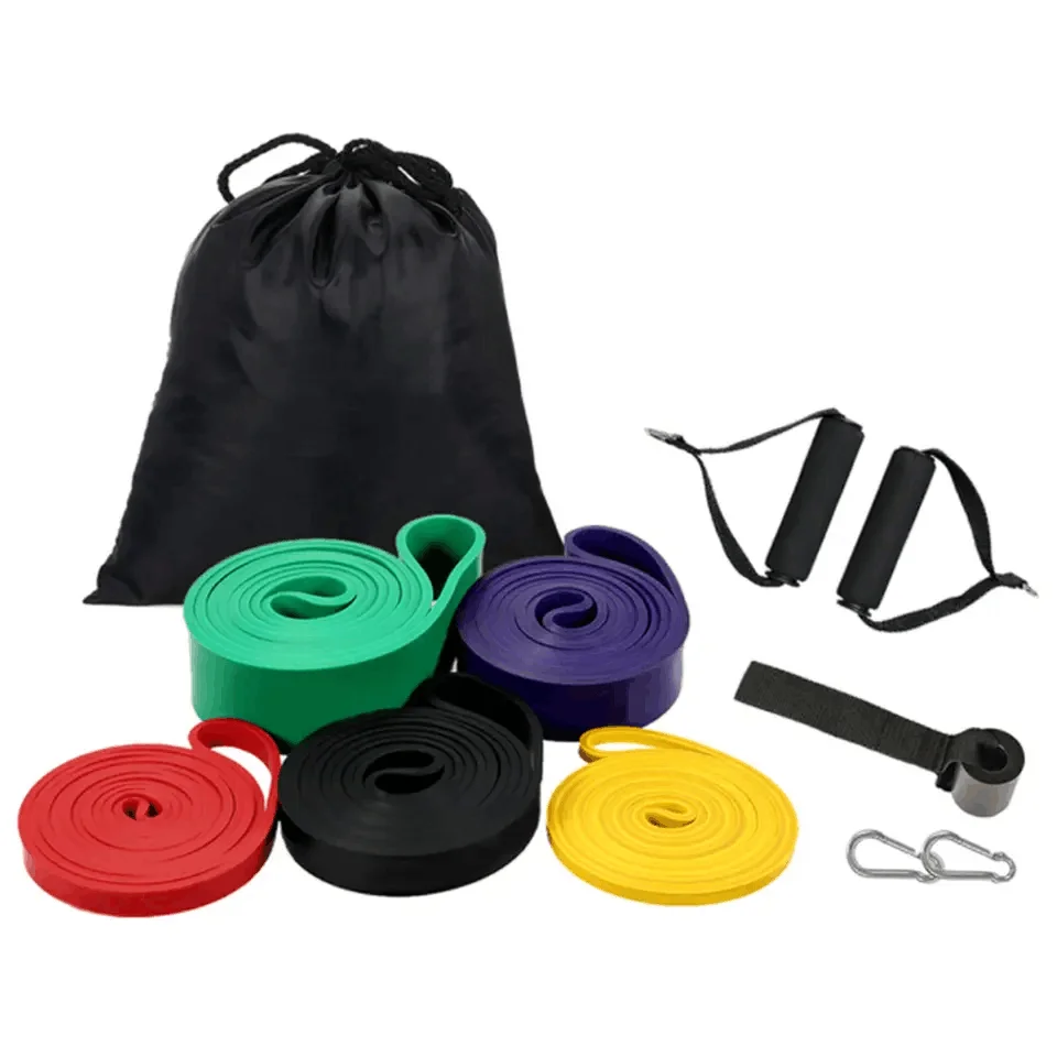 

Высококачественный набор эластичных тренировочных эспандеров для лодыжки с логотипом и сумкой с ручкой, наборы ремешков Power Band TPE