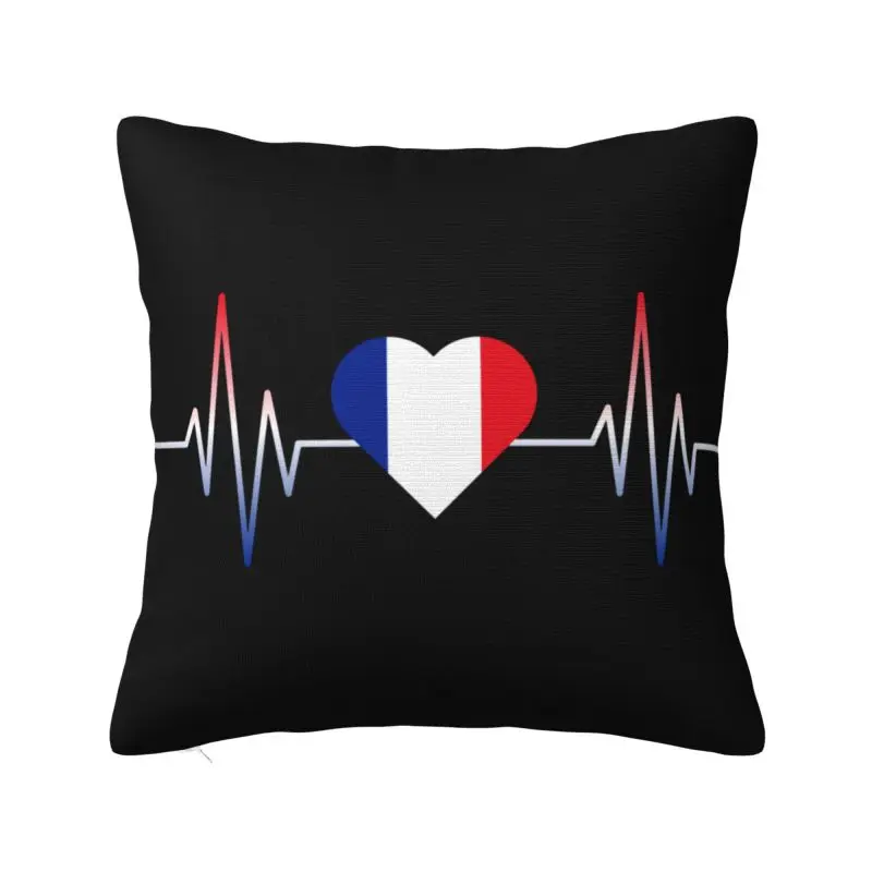 France Heartbeat French Flag Cushion Covers Soft Nordic Pillow Case