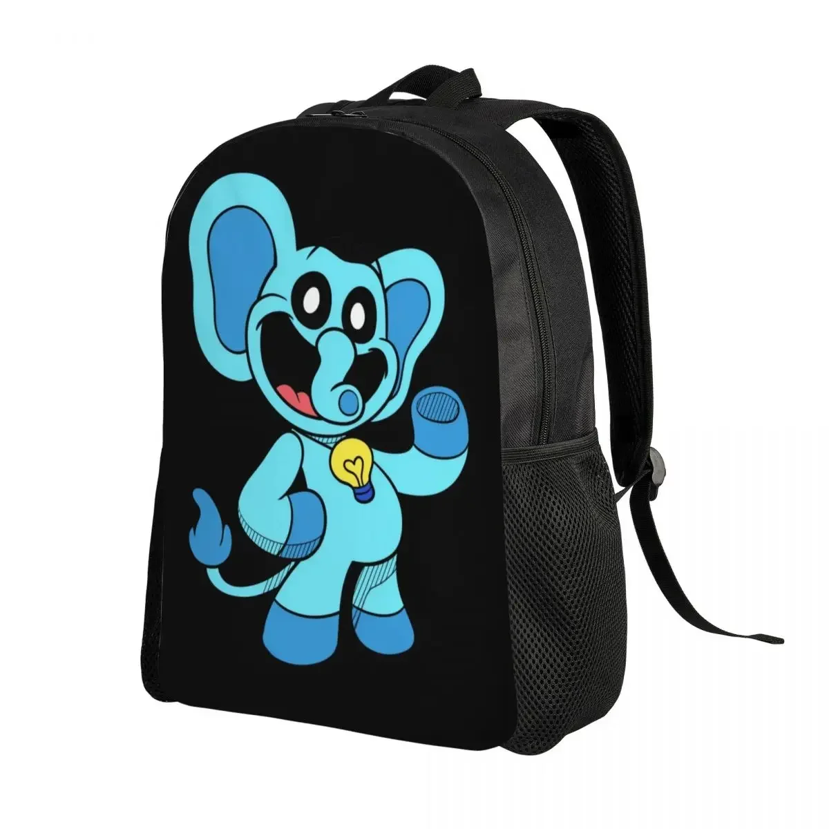 Custom Smiling Big Mouth Elephant Critters Travel Backpack Women Men School Laptop Bookbag Game College Student Daypack Bags