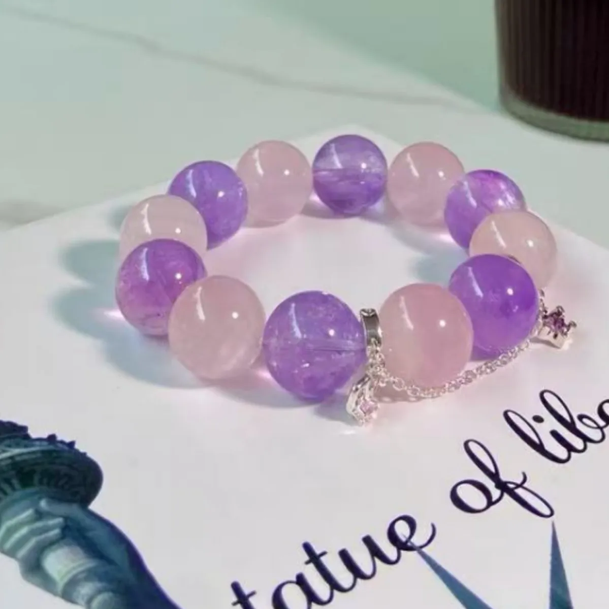 Natural Amethyst Powder Crystal Bracelet Large Particle Crystal Bracelet Light Luxury Fashion