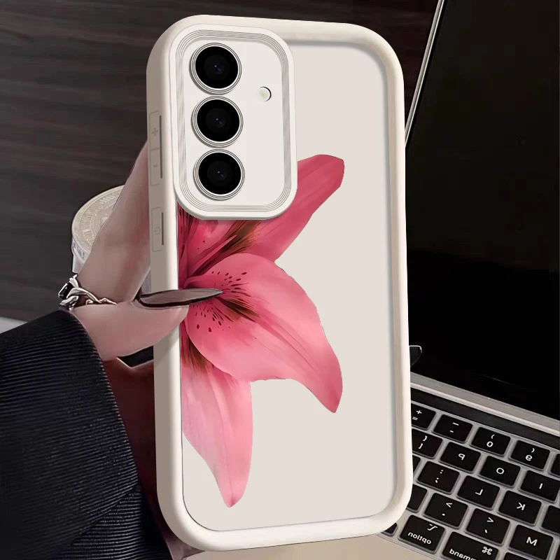 Custodia per telefono con stampa floreale realistica per Samsung Galaxy A17 A56 A16 A36 A15 A55 A54 5G S25 Edge S24 FE S23 S22 Ultra Plus TPU Cover