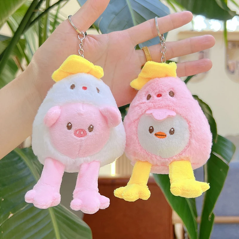 Cute Cross Dressing Animal Plush Doll Toy Pendants Key Chain Backpack Hangings Ornaments