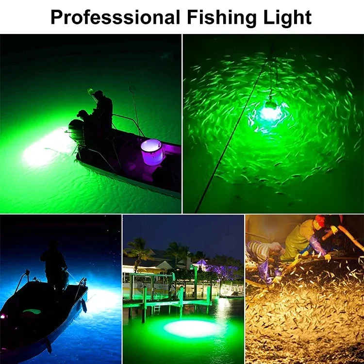 Ip68 300W 5M Underwater Squid Led Lighting Attracting Lure Led Fishing Light Squid Fishing Finder