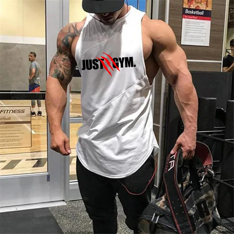Herren Bodybuilding Muskel Sport Singuletts Gym Fitness Ärmellose Lose Tank Tops Sommer Baumwolle Mesh Nähte Training T-shirts
