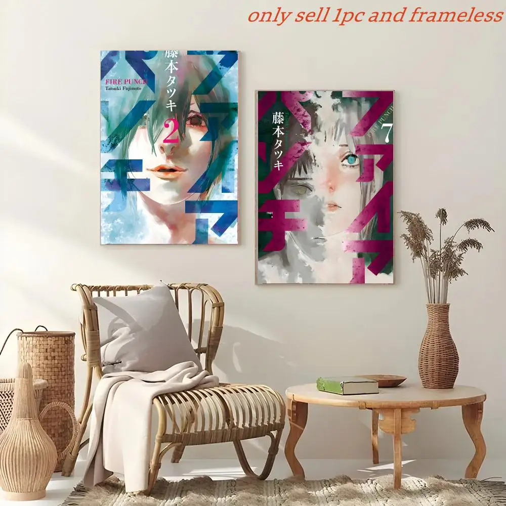Fire P-Punch Animation Poster Poster Painting And Print Wall Art Picture For Home Room Decor Gifts