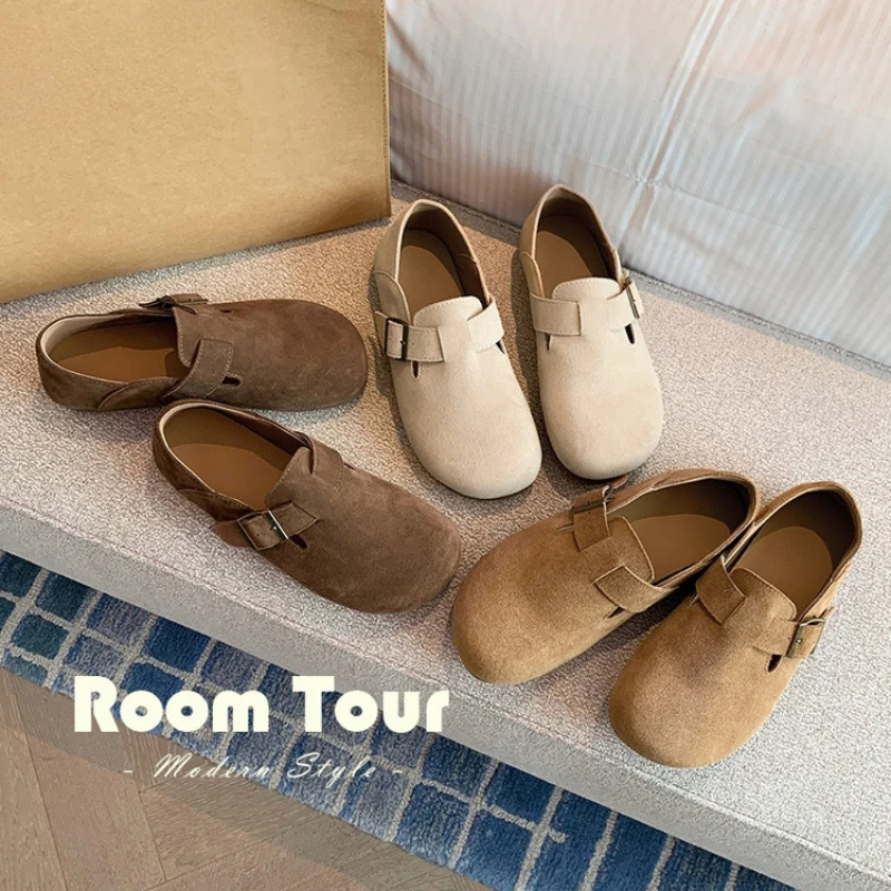 

Flat casual shoes for women, fashionable and versatile for spring and summer, walking single shoes for women, Haken shoes