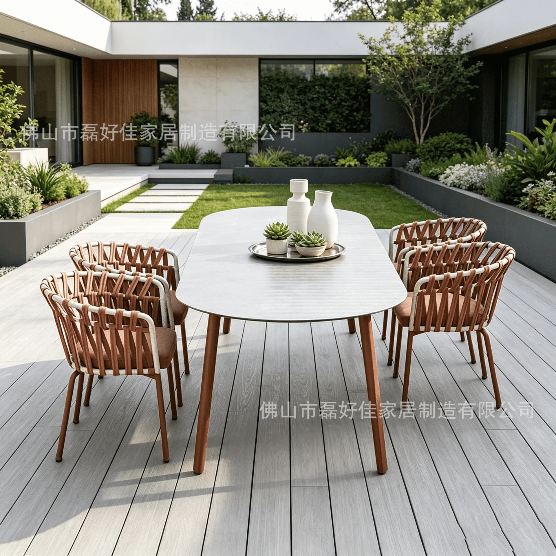 Custom outdoor  Garden furniture Terrace dining table and chairs Sun room Hotel balcony Leisure tables