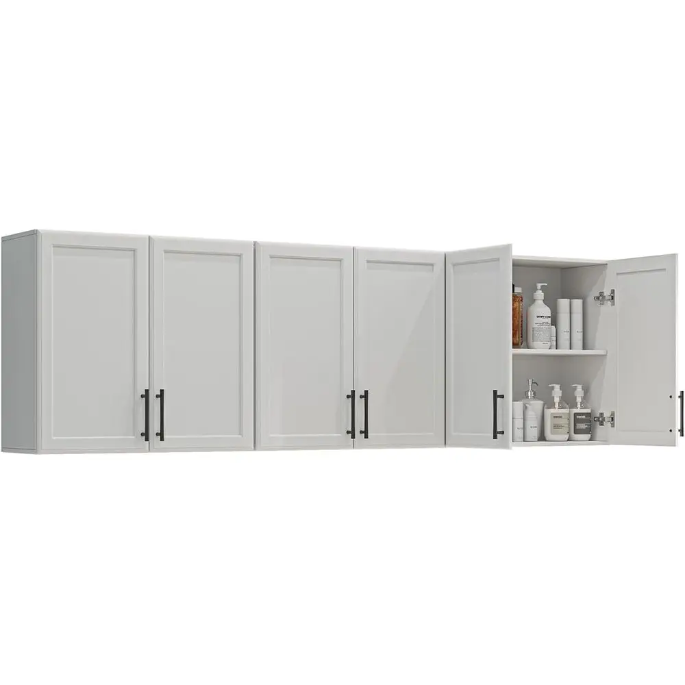 Set o 3 White Kitchen Wall Storage Cabinet with Two Shaker Do| Upper Wall Cabiwith Adjustable Shel or Bathroom,Garage,Laundry Ro