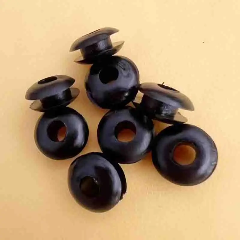 4mm Inner Diameter Black Rubber Cable Protection Wire Grommets Hole Plug - pack of 100