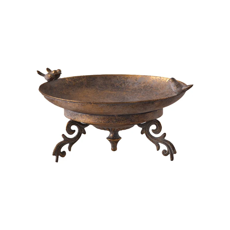 

Antique wrought iron fruit plate ornament American creative entrance fruit tray B & B room sundries storage plate decoration
