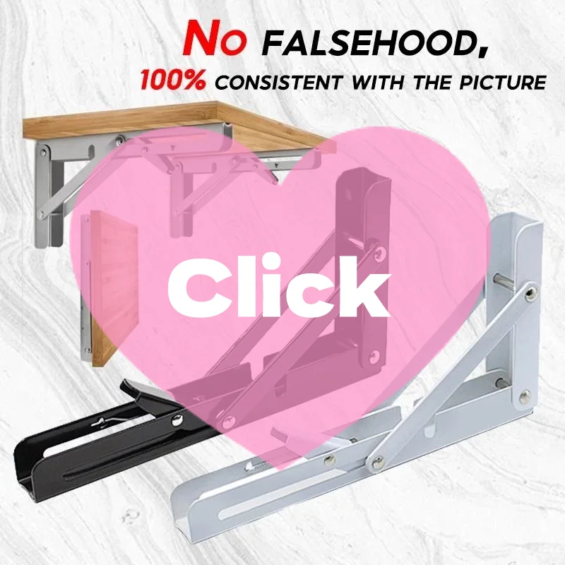 1Set Folding Bracket For Shelf Table Desk Heavy Duty Floating Triangle Shelf Collapsible Space Saving DIY Wall Mounted Bracket