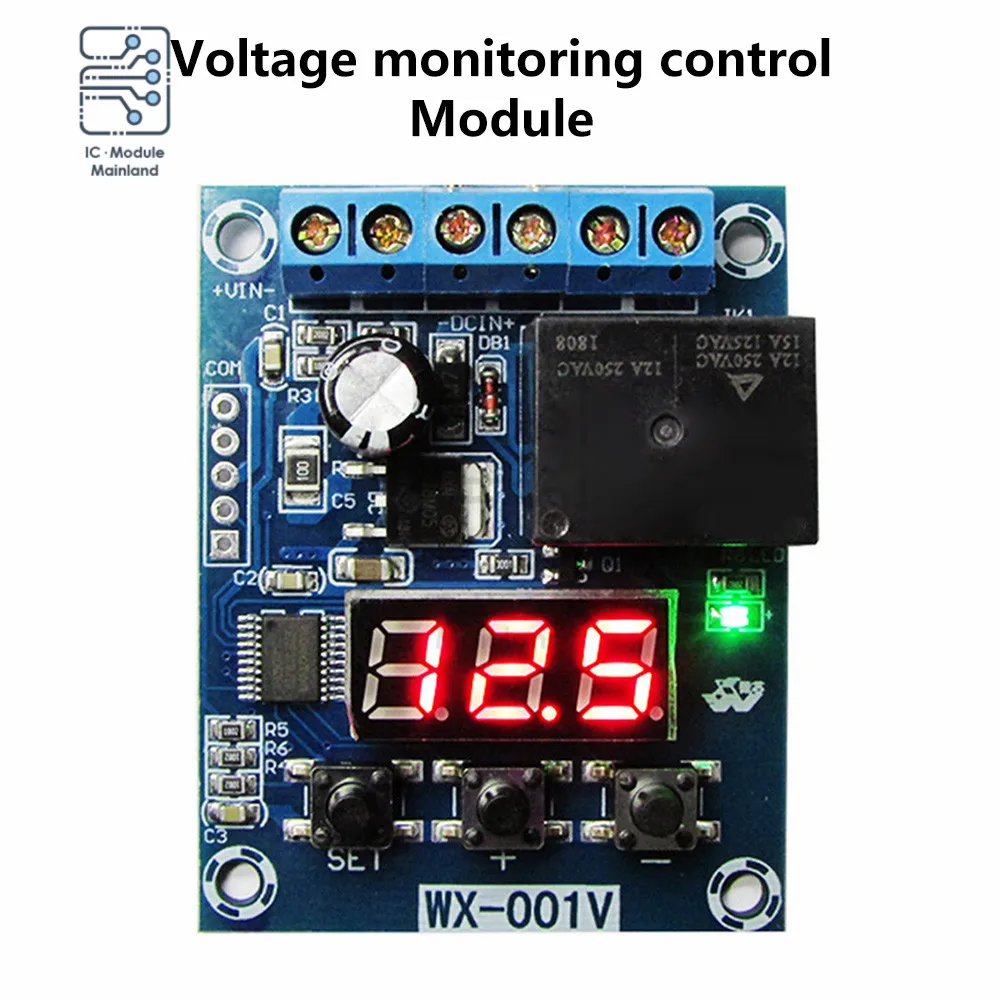 

DC12V Voltage Detection Module Upper and Lower Limit Control Switch Circuit Measurement Charging and Discharging Module