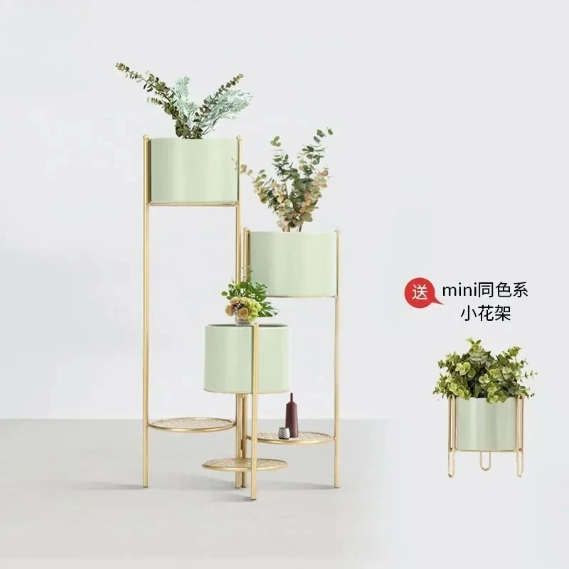 High temperature paint baking Nordic flower shelf shelf shelf multi layer storage space living room flower pot hollow ne
