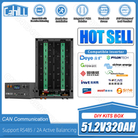 DIY Kits 48V 320ah LiFePO4 Battery Case 51.2V 280ah Box With 2A Active Balancing 16S 200A Smart BT Inverter BMS for Solar Energy