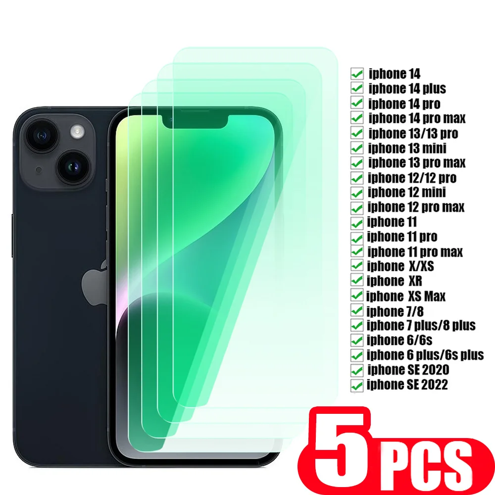 

5 шт., защитная пленка для iphone 14 pro max 13 mini 12 11 SE X XR XS Max 7 8 6 6s plus