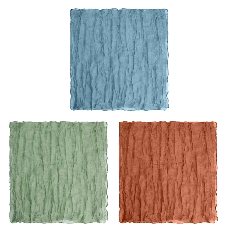 Servilletas gasa para boda, 20x20 pulgadas, estopilla servilleta arrugada para cena M68E