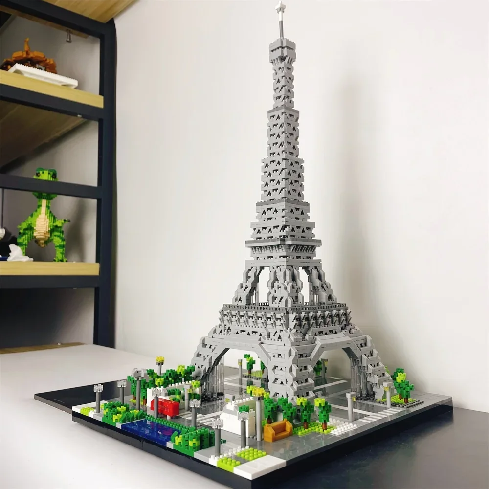 Knew Built 3 Size Choice Paris Eiffel Tower Micro Mini Building Blocks Toy France’s Pride Collectible Decoration and Gift-Worthy