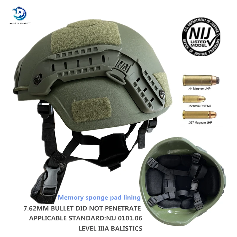 ISO certified MICH 2000 NIJ IIIA helmet bulletproof helmet head protection aramid bulletproof helmet war