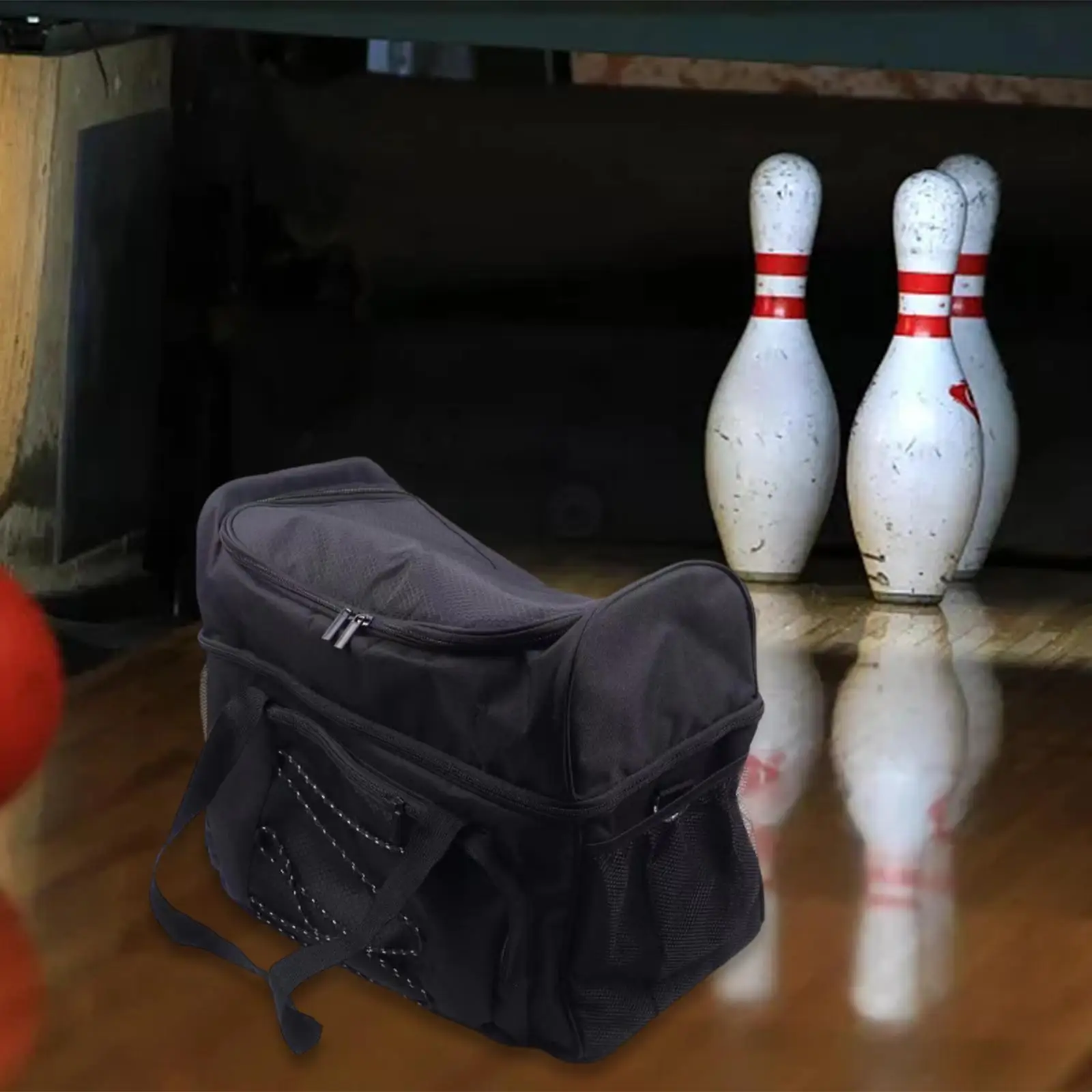 Bowling Tote Bag Portable Nylon Protective Bowling Bag for Double Balls Fits