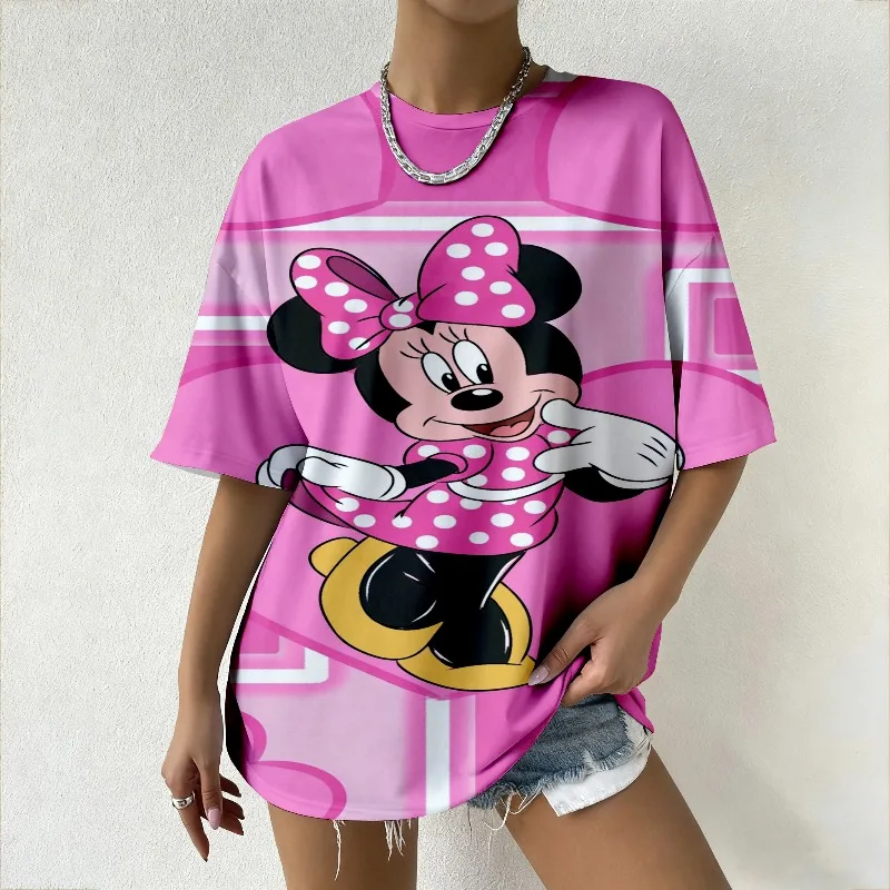 

Women's Brand Y2K Oversized T-Shirt Summer Fashion with Cute Minnie Mouse Print Loose Casual Top Women’s Daily Street Clothes