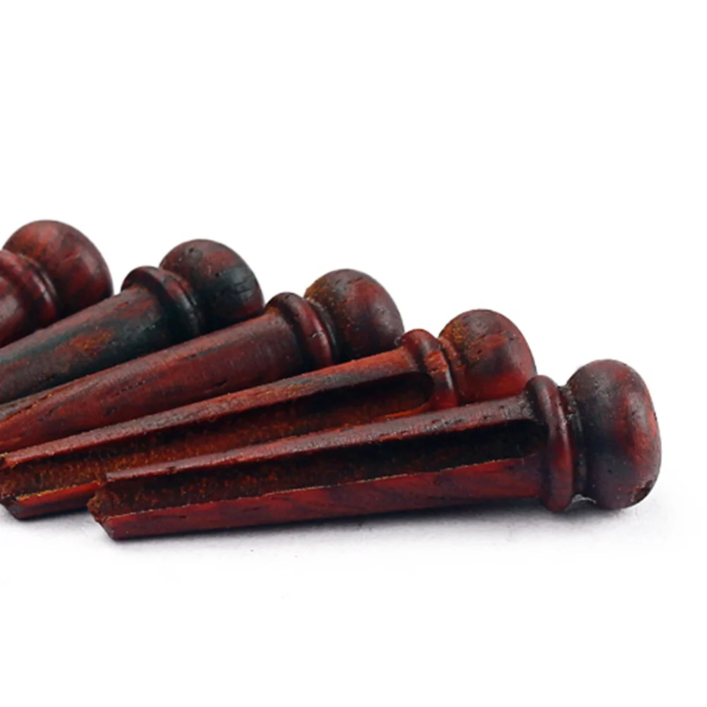 

6Pcs Folk Acoustic Guitar Bridge Pins Rosewood Replacement Parts Durable String Pegs Classic Style Improve Tone
