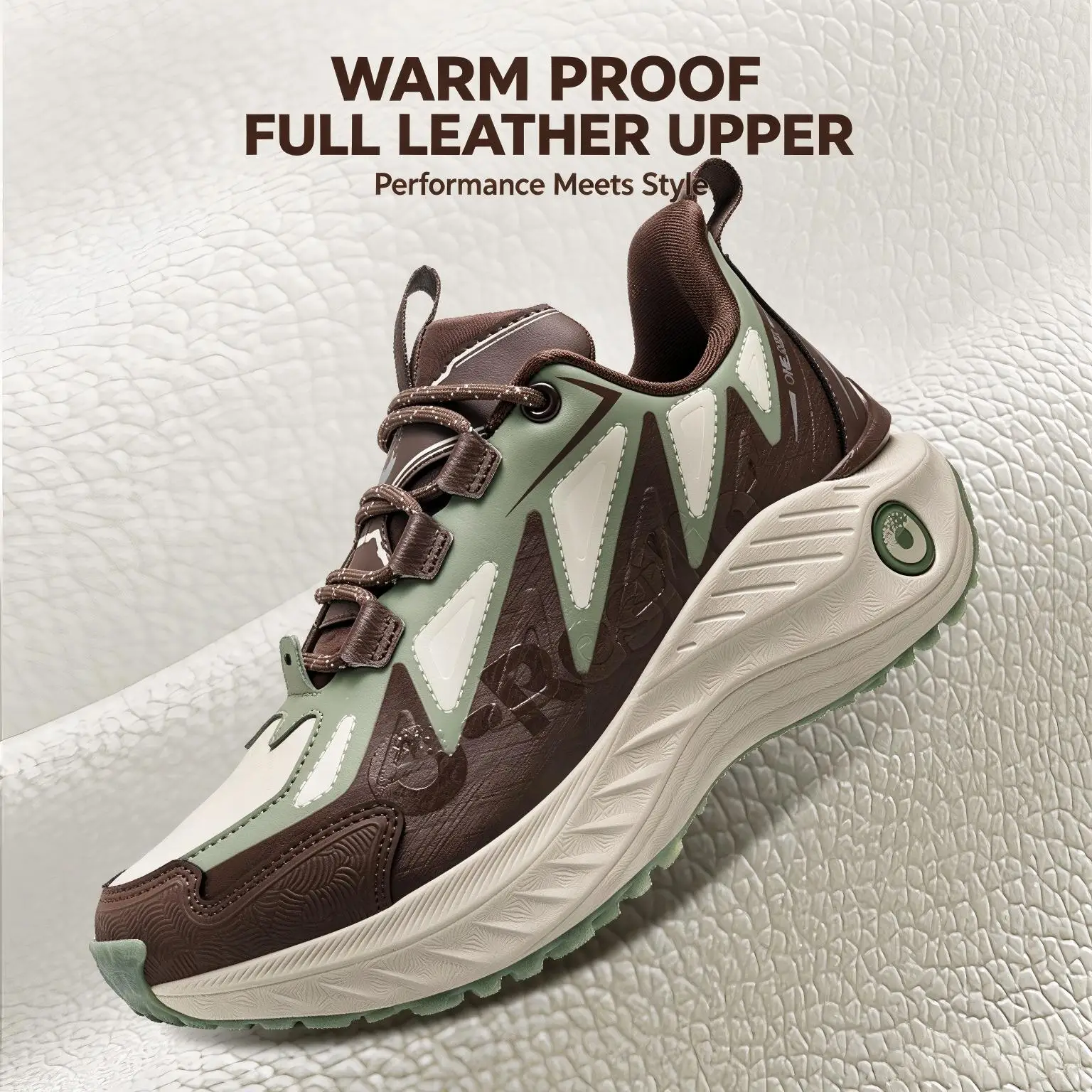 ONEMIX Winter Low-top Leather Sports Shoes for Men Women Anti Slip Wear-resistant Shock Absorbing Outdoor Hiking Running Shoes