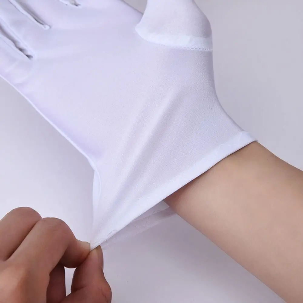 

New Soft White Cotton Gloves Hand Moisturising Thin Formal Cotton Gloves Etiquette Uniform Police Waiters Driving Gloves