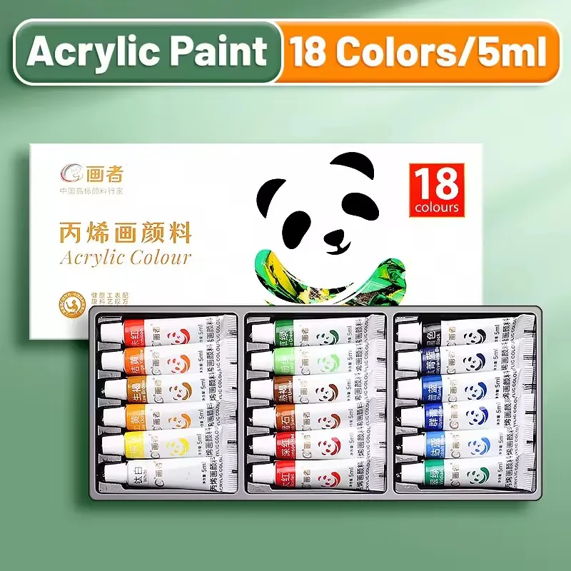 Acrylfarben-Set - 12/18/24 Farben, 5ml/0,17 Unzen, Wasserfest und Tragbar, Reich an Pigmenten, Geeignet für DIY-Bastelarbeiten – Detail 3