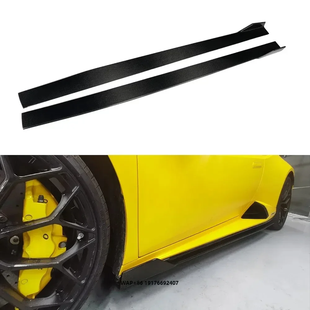 High Level Material Dry Carbon Fiber Side Skirt Rocker Panels Side Sills ForLamborghini Huracan Evo Rwd