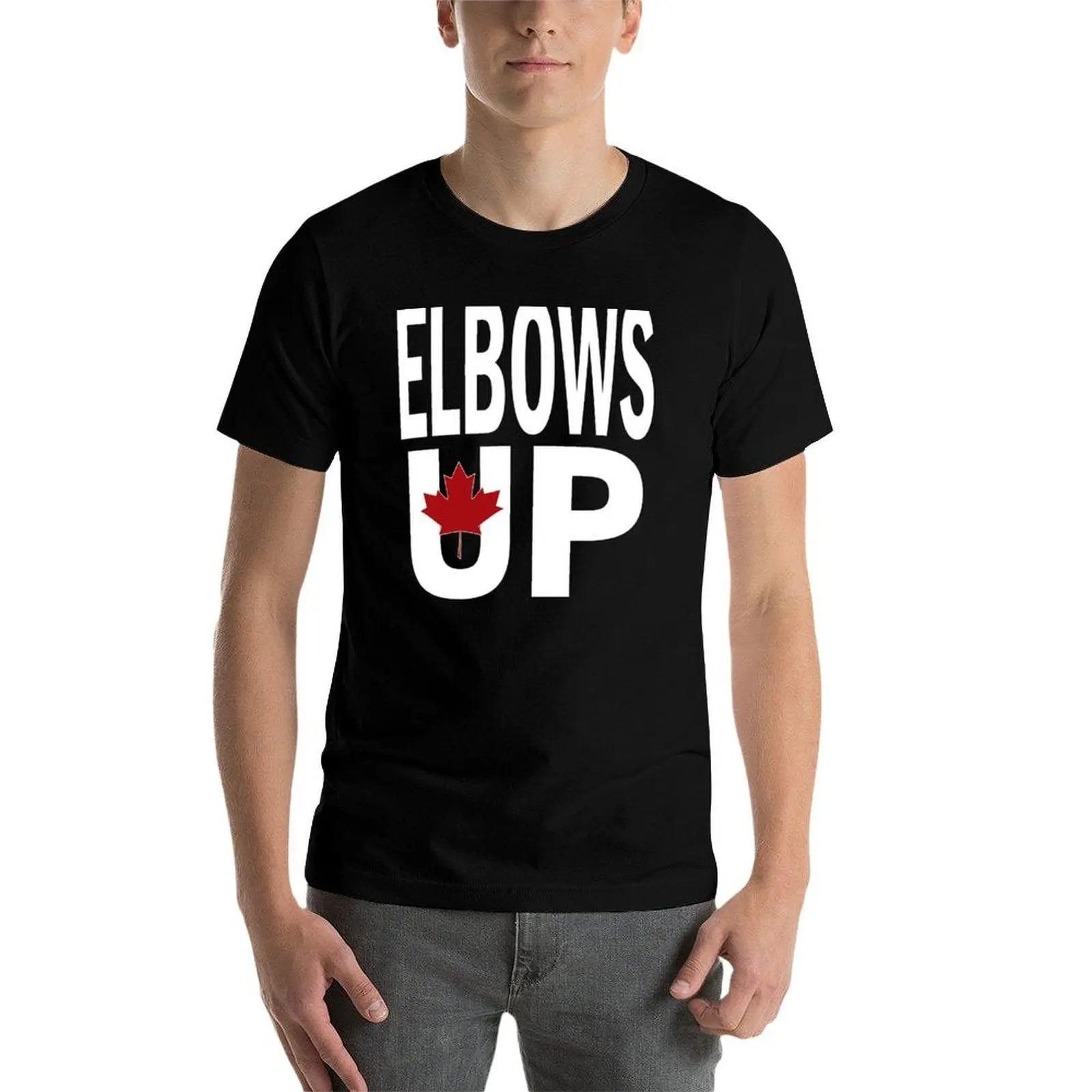 تي شيرت قطني للرجال الكنديين من Up، قمصان للرجال برسومات مضحكة، تي شيرت قطني للرجال للمرفقين