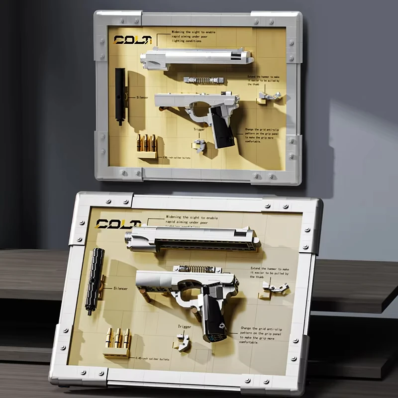 Mechanical Revolver Model Building Blocks: Colt & Western Pistol Kits, Detailed Assembly Project for Adult Model Fans
