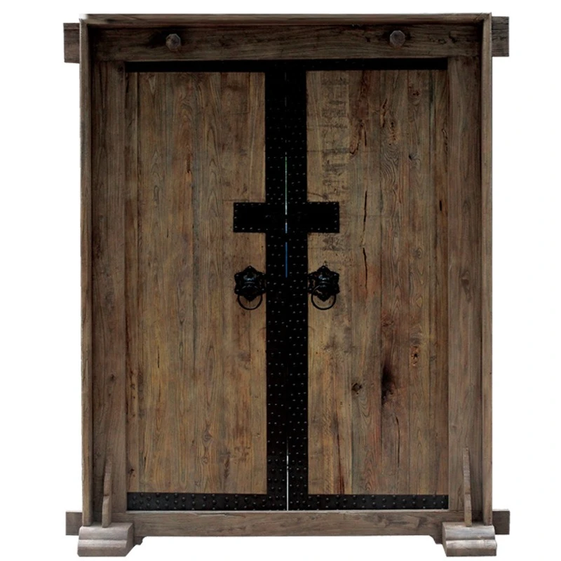 

Classical Chinese old elm, antique door, courtyard door, villa door, old door panel retro solid wood entry door