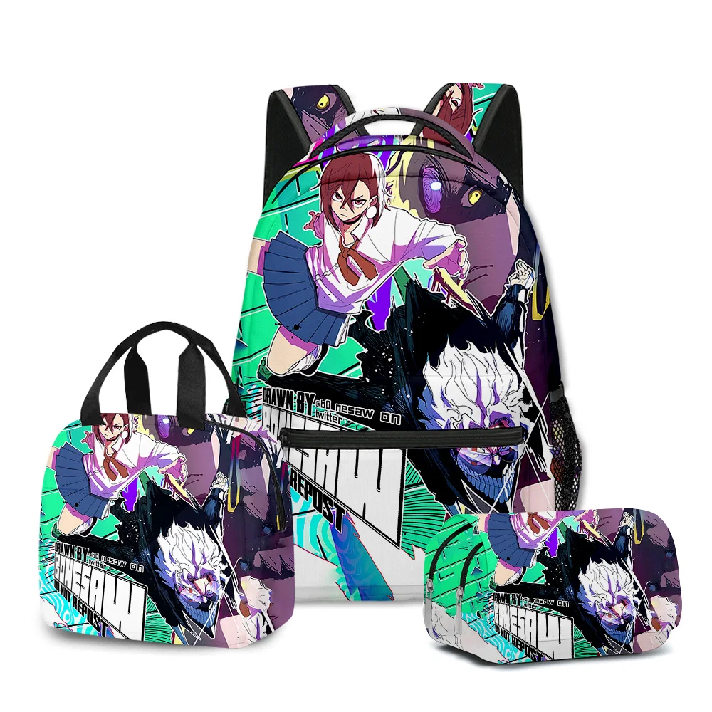 

Creative Popular Novelty Creative Dandadan 3D Print 3pcs/Set student School Bags Travel Notebook Backpack Lunch bag Pencil Case