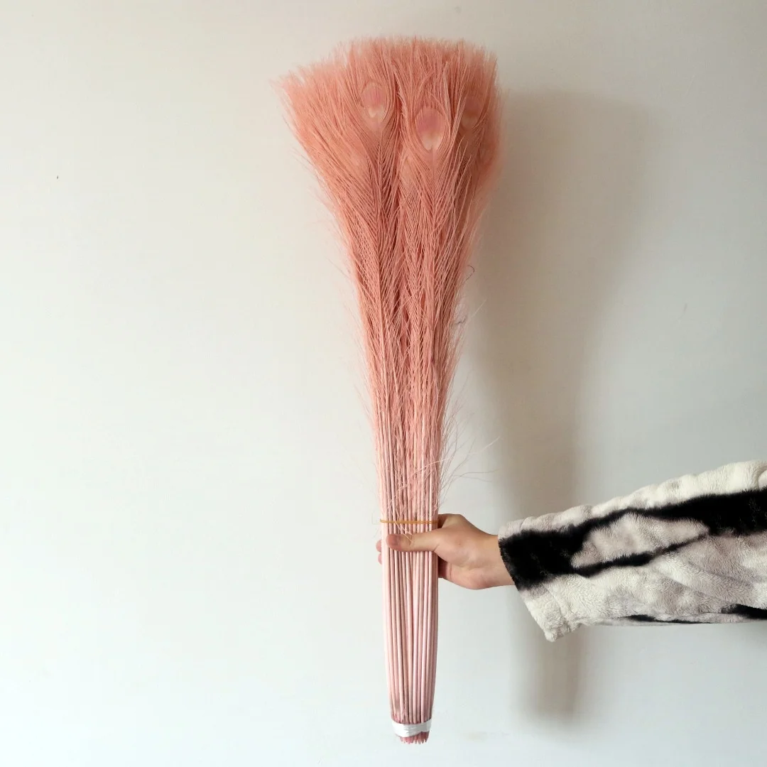 

100pcs Long Pink Peacock Feathers 70-80CM 28-32inch Bulk Craft Supplies for DIY Decoration Wedding Carnival Costume Party Plumes