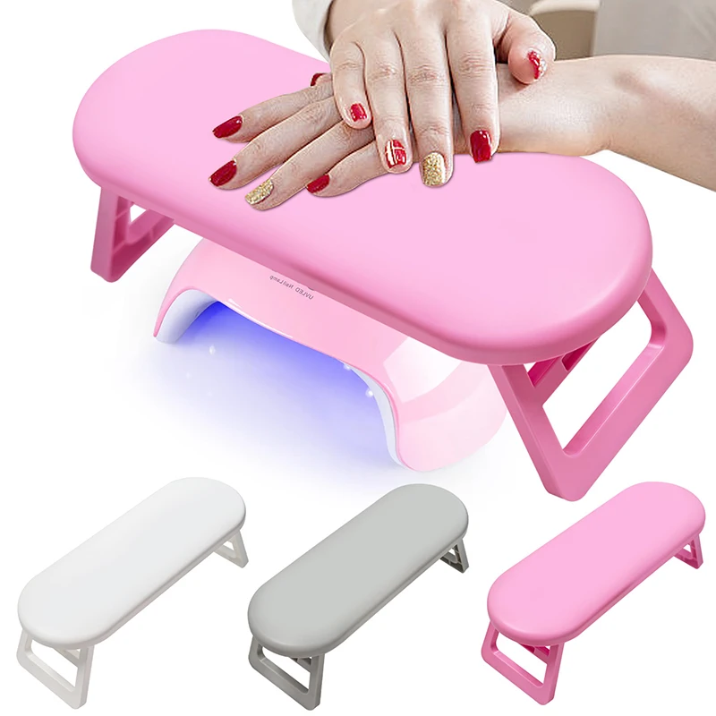 Folding Nail Hand Manicure Rest Arm Stand Pillow Cushion Holder Table Desk Armrest Sponge Support Mat Polish Tool Practice