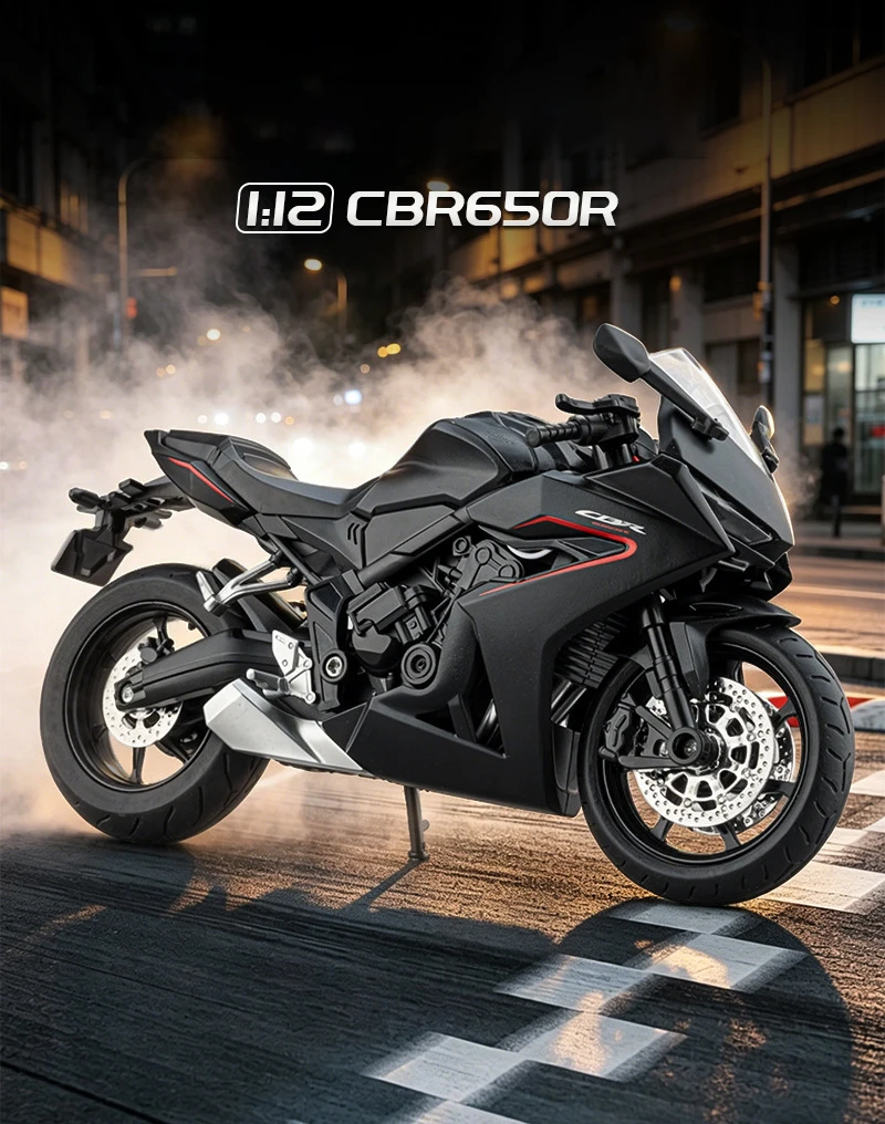 NEUES 1/12 CBR650R CBR650 Legierungs-Motorradmodell Sammlerstück Stoßdämpfer Offroad-Motorradmodell – Detail 1
