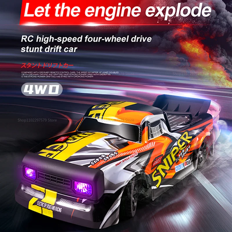 New 4WD RC GTR Drift Car High Speed 30km/h Remote Control Vehicle with 100m Control Range Off-Road Toy Car for Kids Adults Gifts