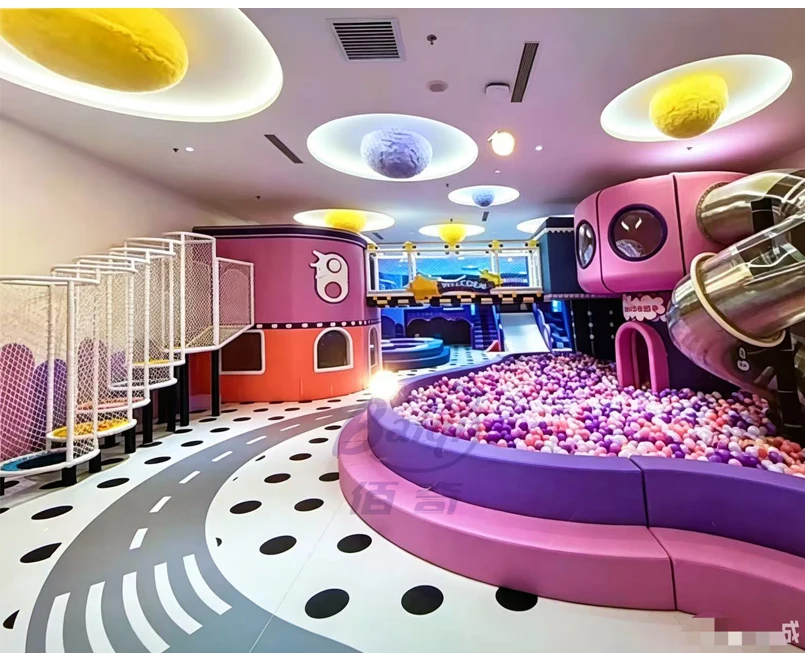 Amusement Equipment Trampolines Park Educational Indoor Playground for Kids Soft Play Sets LED Garden Customizable Size