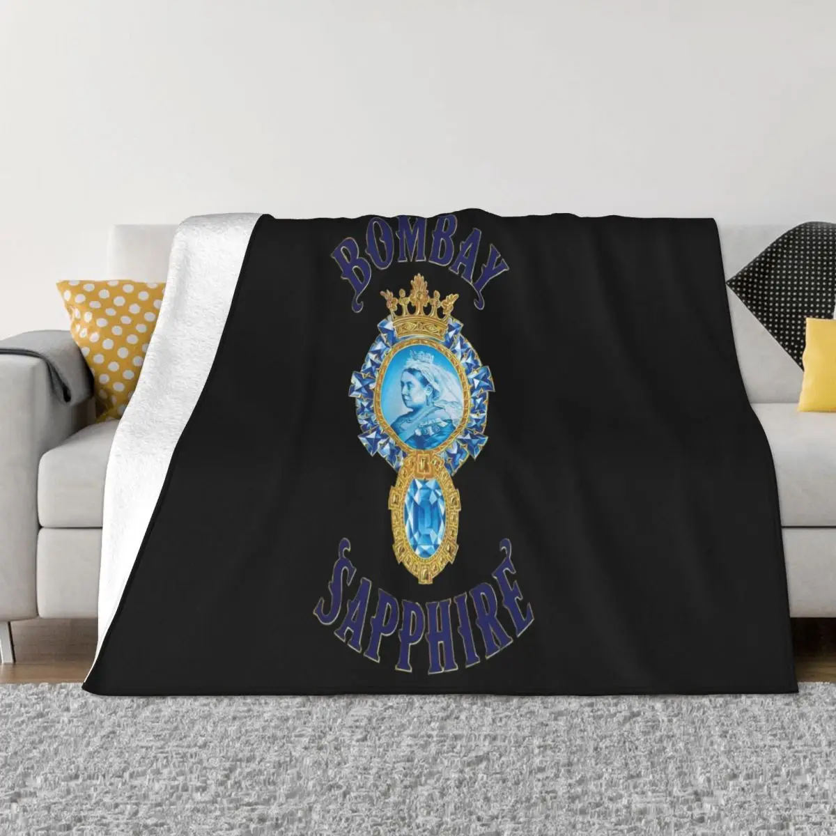 New Bombay Sapphire Gin Graphic Liquor Mens Black Size 3Xl Cheap Sale Straight Halloween Throw Blanket