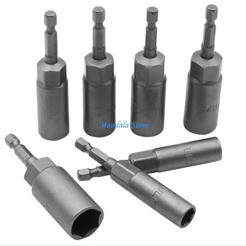 U2JC Impact Socket 1/4Inch Metric Deep Impact Wrench Socket Head Converters For Wrench Adapter Socket Hand Tool 6-19mm