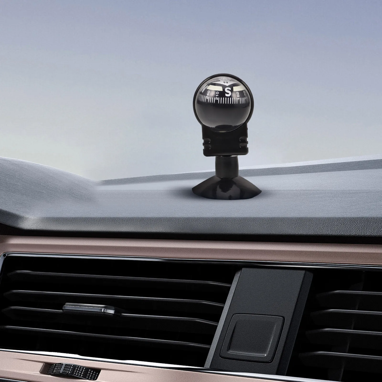 

Portable Compass Ball for Car with Suction Mount Rotation Function Easy to Carry for Outdoor Adventures Dash Mount Marine