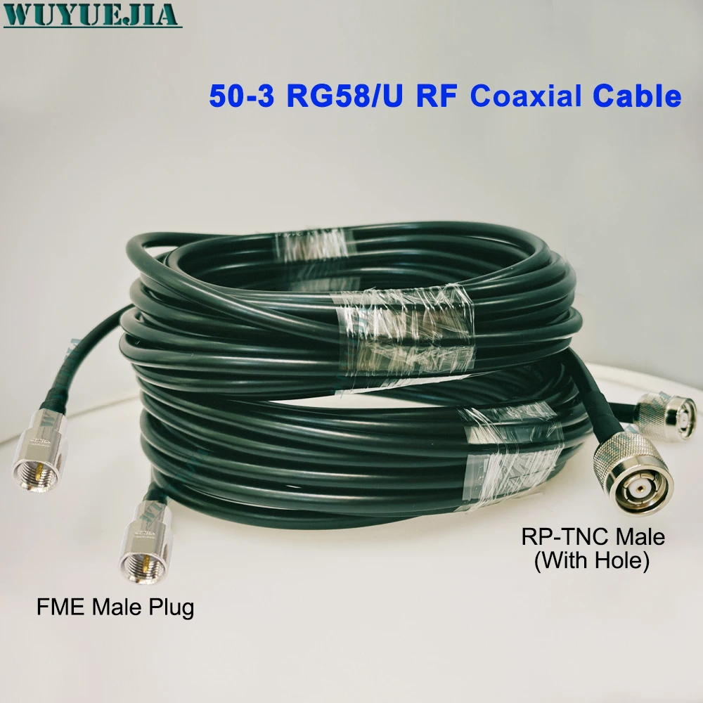RP-TNC Male With Hole to FME Female Jack RG58/U Low Loss RF Coaxial Cable Stable Signal For Communication Device Connection Cord