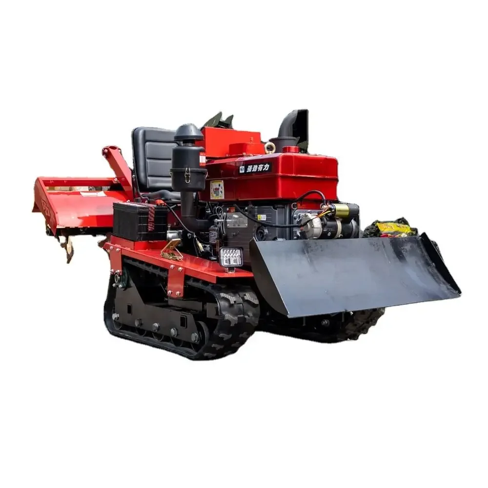 Ride On China Agricultural Machinery Mini Crawler Cultivator Farm Ploughing Machine Rotary Power Tiller