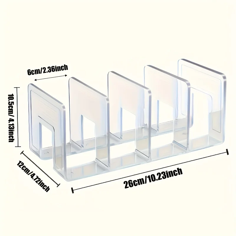 2-Pack Acrylic Desktop Organizer Racks, 4-Compartment Divider Shelf for Handbags, Books, Files And Closet Storage