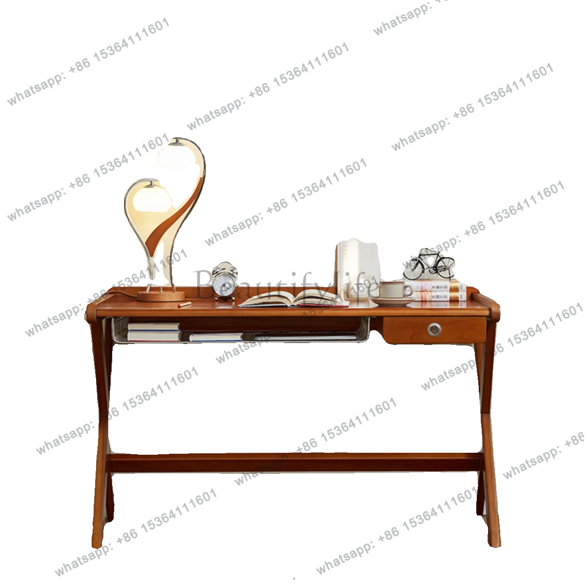 

Desk all solid wood small apartment household Nordic workbench pure solid wood