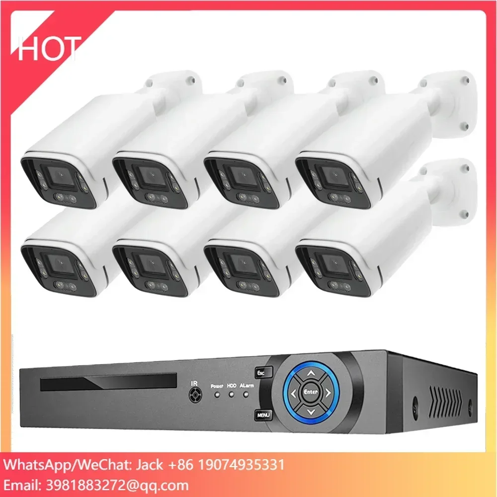 フルHD 8チャンネル屋外顔認識H.265 4K 8MP有線POE IPネットワークセキュリティCCTVカメラシステム